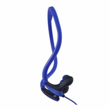 Ecouteurs sport filaire - WE - Arceau tour de cou - Microphone intégré - Résistant à la transpiration - Bleu