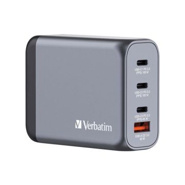 TÉLÉPHONIE, CHARGEUR, MUR, Verbatim Gnc-100 Gan Chargeur 4 Ports 100w Caractéristiques Couleur principale Grigio Nombre de ports USB