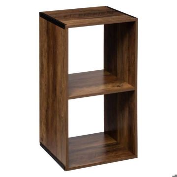5five - étagère 2 cases indus "mix n modul" effet bois foncé