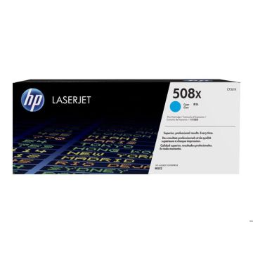Cartouche de Toner HP 508X Cyan Grande Capacité Authentique pour HP Color LaserJet Enterprise M552/M553/M577