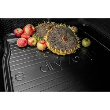 Tapis de coffre DryZone Frogum pour OPEL Combo D Tour Van 2011-2018 sur mesure en Caoutchouc Noir