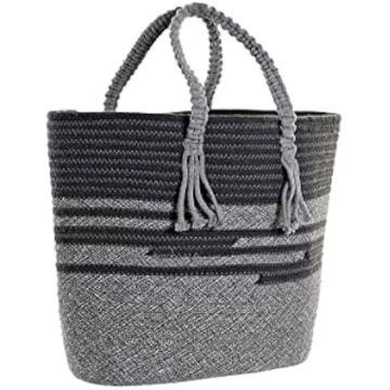 Sac de Plage - DKD Home Decor - Gris - Coton - 48 x 16 x 36 cm - Unisexe