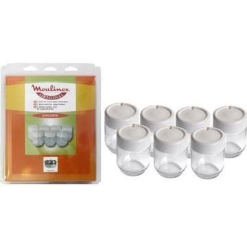 Lot de 7 pots yaourtière Moulinex - Blanc - Accessoires pour Yahourtière