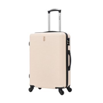 CELIMS - Valise Moyenne à 4 roulettes Légère Taille Soute 20kg 65cm | Serrure Intégré |Valise Moyenne Taille à 4 Roues | Beige