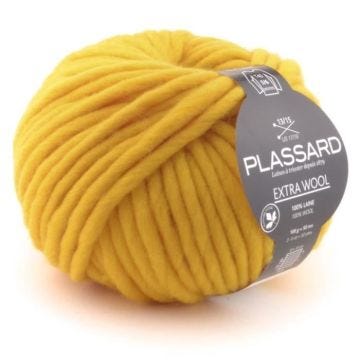 Pelote de laine - Plassard - Extra Wool 321 Jaune - 100% Laine