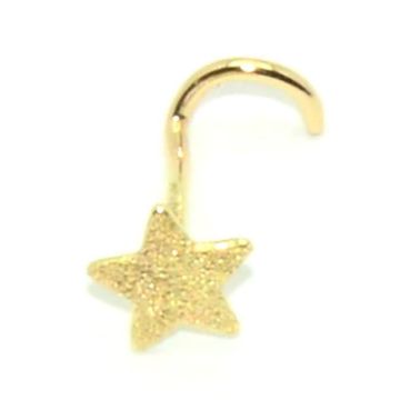Boucles d'oreilles femme - Brillaxis - Piercing de nez or jaune 18 carats étoile - Couleur de la matière:Jaune