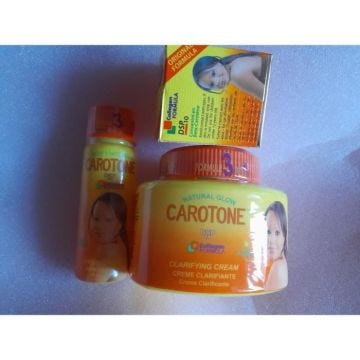 1 X CREAM CAROTONE 135ML ,ECLAICISSANTE, NETTOYANT, ANTI TACHES BRUNES + 30ML HUILE CAROTONE + CREAM VISAGE/ANTITACHE. 1+1+1=3Pc