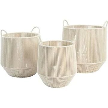 Jeu de paniers - DKD HOME DECOR - Standard - Coton - Métal - Beige