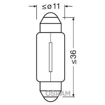 OSRAM Lampe éclairage intérieur halogène Original C5W