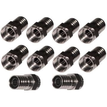 AERZETIX: 10x Connecteur adaptateur F mâle pour câble RG6 cordon coaxial satellite tv antenne télé