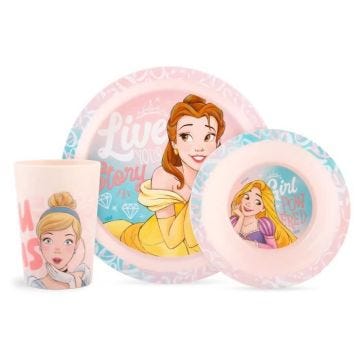 DISNEY PRINCESSES - Ensemble repas (assiette, bol, verre)