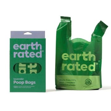 Sac de proprete - ramasse crotte - dejection - excrements Earth rated - BIOHANDLE120 - Pour Chien Parfum Lavande , 120-Count
