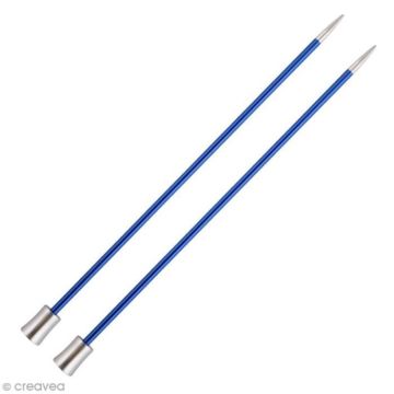 Aiguille à tricoter - KNITPRO - 40 cm - 4 mm - Aluminium coloré - Bleu