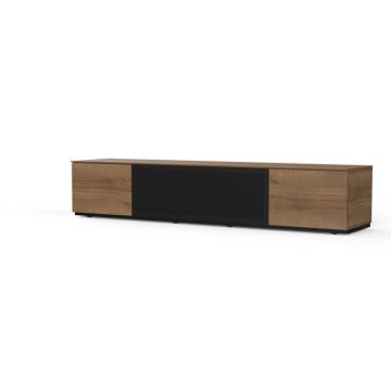 Meuble TV - SONOROUS - STUDIO 200 - MDF Bois - Porte centrale métal perforé - 200cm - 85'' max