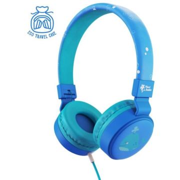 Casque Audio Enfant Planet Buddies - Bleu Baleine - Volume Limité - Haute Qualité Audio - Léger et Pliable
