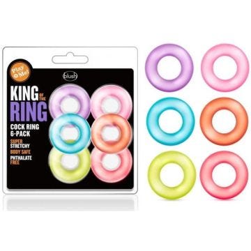 Pack 6 Anneaux Pour Pénis King Of The Ring - mixte / adulte Multicolore