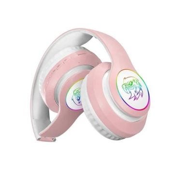 Casque écouteurs sans fil bluetooth stéréo Rose