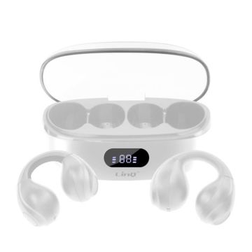 Écouteurs Bluetooth Conduction Aérienne Sans Fil Design Clip On Micro LinQ Blanc