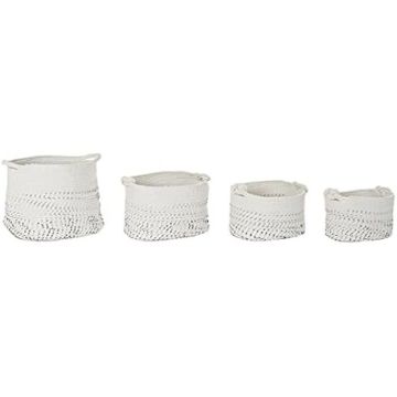 Ensemble de paniers - DKD HOME DECOR - Standard - Coton - Intérieur - Noir et blanc