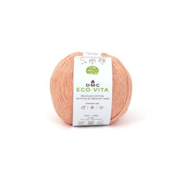Fil Coton Recyclé - DMC - Eco Vita - 3mm - 100g - Couleur Rose 109