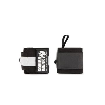Protèges poignet Gorilla Wear - Wrist Wraps Ultra - Black/White - Musculation - Haltérophilie
