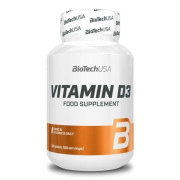 Vitamine D BioTech USA - Vitamin D3 2000 UI - 120 Comprimés