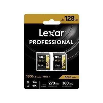 LEXAR PROFESSIONAL GOLD SDXC 1800X 128GB UHS-II V60-2PACK LSD1800128G