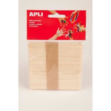 APLI Sachet de 50 bâtons - En bois naturel