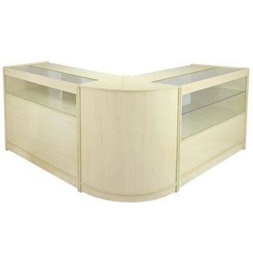 Set de 4 Comptoirs de Vente Erable - Cosmo - Vitrine de Présentation pour Commerce, Réception, Accueil