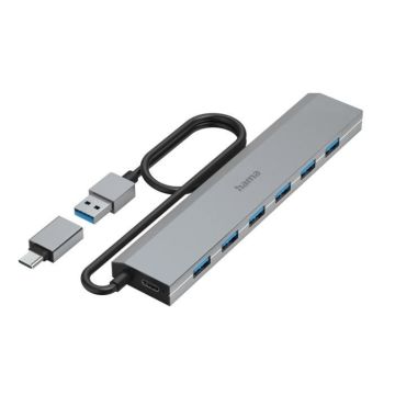 HUB USB, 7 PORTS, USB 3.2 GEN1, 5 GBIT-S, AV. ADPT. USB-C ET BLC SECT.