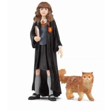 Hermione et Pattenrond, Figurine de l'univers Harry Potter®, pour enfants dès 6 ans, 3 x 3 x 10 cm - schleich 42635 WIZARDING