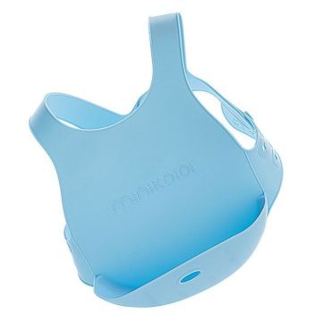 Bavoir récupérateur en silicone - Bleu