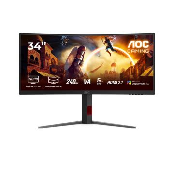 Moniteur incurvé - AOC - CU34G4Z - 34 Pouces - 240 Hz - FreeSync Premium - HDR400