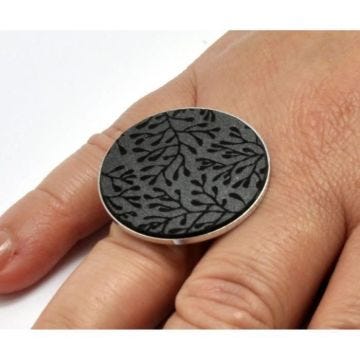 Bague Turis Feuillage (3 cm) - Demiim Gris