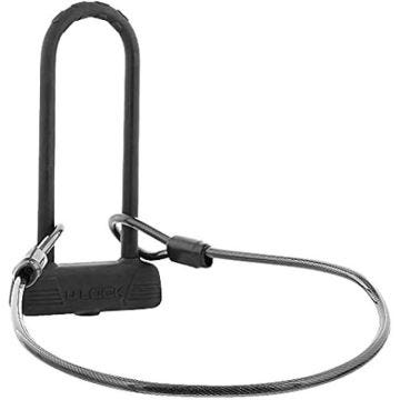 Antivol en U - T'nB - Modèle avec câble - Acier - Couleur gris - Pour vélo et trottinette