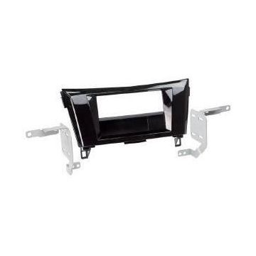 Facade autoradio 1DIN compatible Nissan QASHQAI ap14 noir laque - avec vide poche