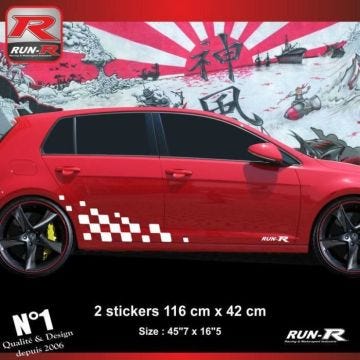 Sticker bas de caisse VOLKSWAGEN GOLF 7 aufkleber - Blanc Golf 7 Motorsport - ADNAuto