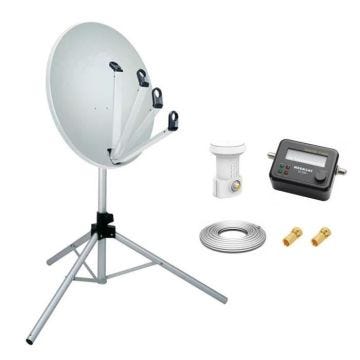 Kit antenne satellite trépied LNB boussole & câble