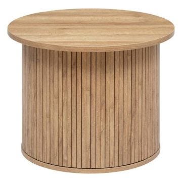 Table à café "Colva" en placage effet bois D60cm - Bois naturel - Atmosphera createur d'interieur