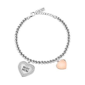 Bracelet - LA PETITE STORY - Acier Bicolore - Cristal Blanc - Mixte - Cœur