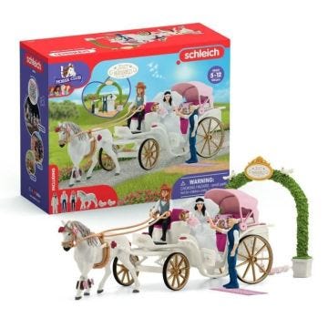 Figurine La calèche des mariés, dès 5 ans, schleich 42641 HORSE CLUB, coffret 106 pièces