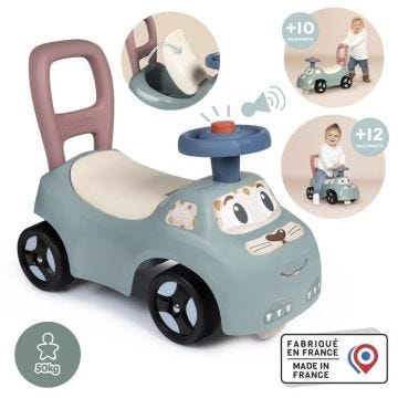 Little Smoby - Porteur Auto - Coffre sous la selle + siège - Klaxon - A partir de 10 ans - Fabrication française