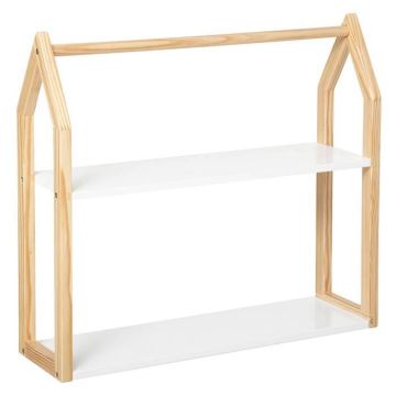 Étagère enfant "Maison" - blanc & bois H51 cm - Blanc - Atmosphera createur d'interieur