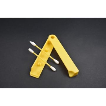 Duo de coton tige réutilisable jaune