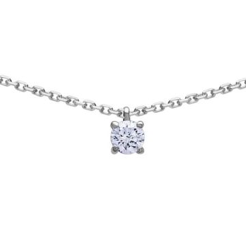 Collier - BRILLAXIS - Collier Brillaxis solitaire oxyde or 18 carats - Couleur de la matière:Blanc Taille/Longueur:42 cm