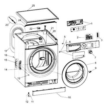Hublot complet (repère 8) - Lave-linge - ARISTON HOTPOINT, BAUKNECHT (56975)