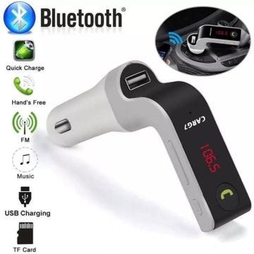 Transmetteur FM Bluetooth Adaptateur Radio MP3 Kit de voiture allume-cigare Gris