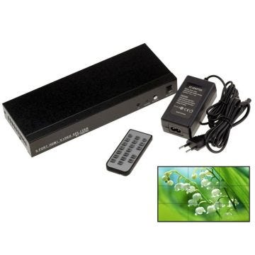 HDMI 1.4 Wall SPLICER pour Mur d'image sur 2 à 9 écrans. 13 combinaisons possibles, avec télécommande.