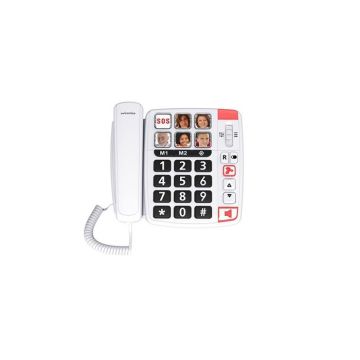 Téléphone filaire Senior - SWISSVOICE Xtra 1110 - Grandes touches, SOS, amplificateur d'écoute