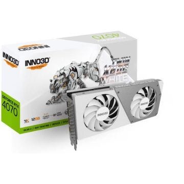 Carte graphique - INNO3D - GEFORCE RTX 4070 TWIN X2 OC WHITE - Ray tracing, IA, NVIDIA Reflex